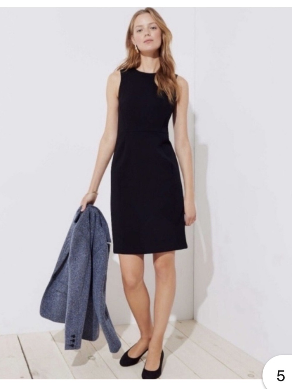 LOFT Black Sleeveless Sheath Mini Dress